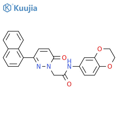 N-(2,3-dihydro-1,4-benzodioxin-6-yl)-2-3-(naphthalen-1-yl)-6-oxo-1,6-dihydropyridazin-1-ylacetamide structure