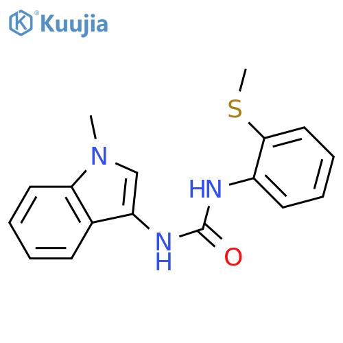 3-(1-methyl-1H-indol-3-yl)-1-2-(methylsulfanyl)phenylurea structure
