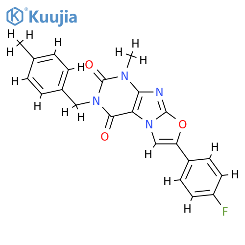 7-(4-fluorophenyl)-1-methyl-3-(4-methylphenyl)methyl-1H,2H,3H,4H-1,3oxazolo3,2-gpurine-2,4-dione structure