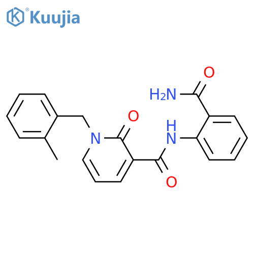 N-(2-carbamoylphenyl)-1-[(2-methylphenyl)methyl]-2-oxopyridine-3-carboxamide structure