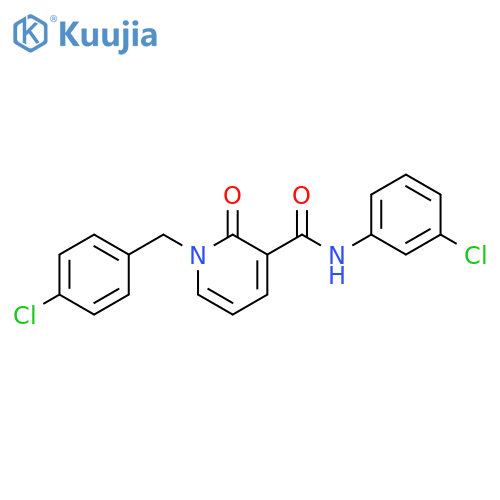 N-(3-chlorophenyl)-1-(4-chlorophenyl)methyl-2-oxo-1,2-dihydropyridine-3-carboxamide structure