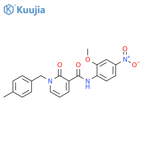 N-(2-methoxy-4-nitrophenyl)-1-(4-methylphenyl)methyl-2-oxo-1,2-dihydropyridine-3-carboxamide structure
