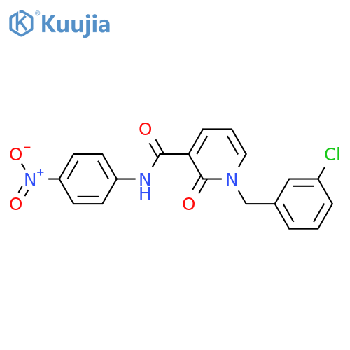 1-(3-chlorophenyl)methyl-N-(4-nitrophenyl)-2-oxo-1,2-dihydropyridine-3-carboxamide structure