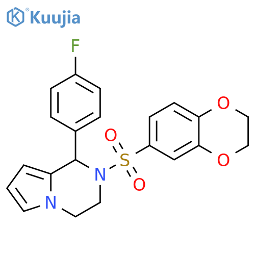 2-(2,3-dihydro-1,4-benzodioxine-6-sulfonyl)-1-(4-fluorophenyl)-1H,2H,3H,4H-pyrrolo1,2-apyrazine structure