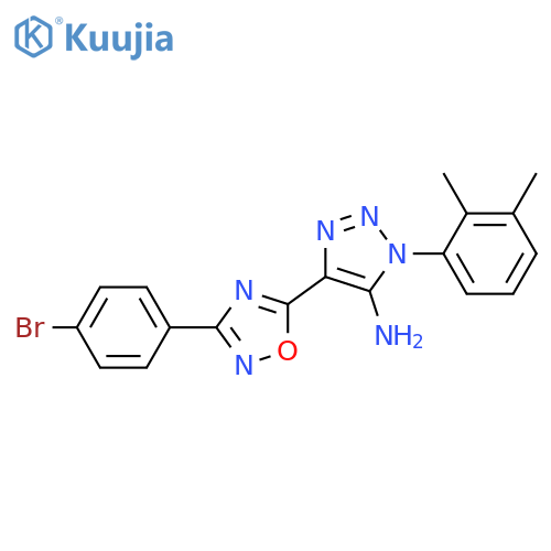 4-3-(4-bromophenyl)-1,2,4-oxadiazol-5-yl-1-(2,3-dimethylphenyl)-1H-1,2,3-triazol-5-amine structure