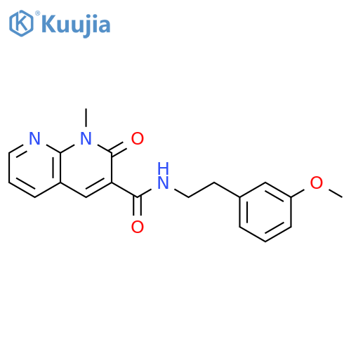 N-2-(3-methoxyphenyl)ethyl-1-methyl-2-oxo-1,2-dihydro-1,8-naphthyridine-3-carboxamide structure