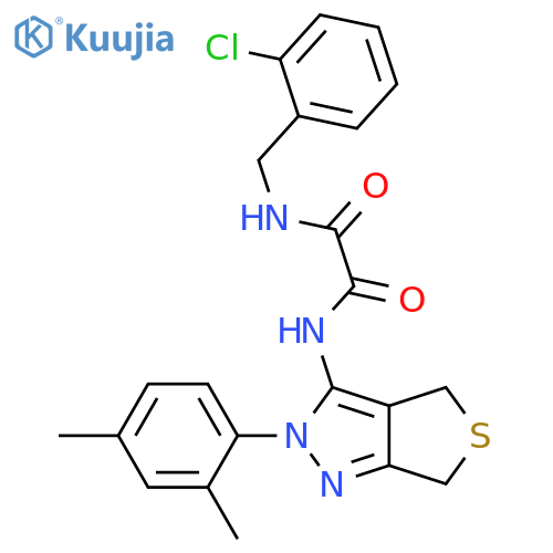 N'-(2-chlorophenyl)methyl-N-2-(2,4-dimethylphenyl)-2H,4H,6H-thieno3,4-cpyrazol-3-ylethanediamide structure