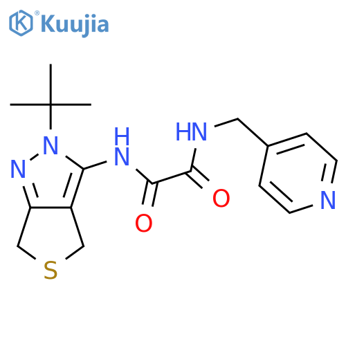 N-{2-tert-butyl-2H,4H,6H-thieno3,4-cpyrazol-3-yl}-N'-(pyridin-4-yl)methylethanediamide structure