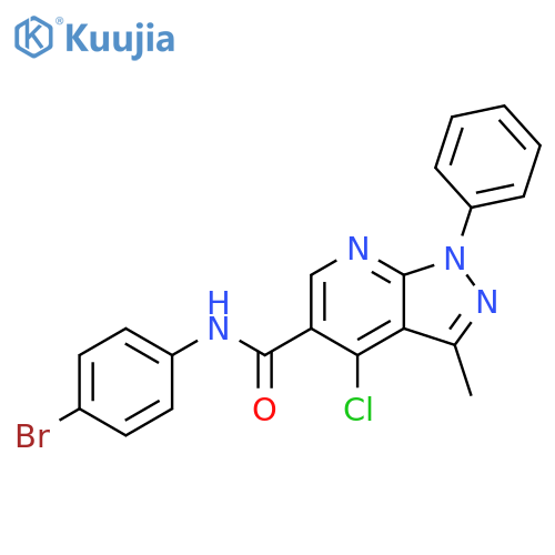 N-(4-bromophenyl)-4-chloro-3-methyl-1-phenyl-1H-pyrazolo3,4-bpyridine-5-carboxamide structure