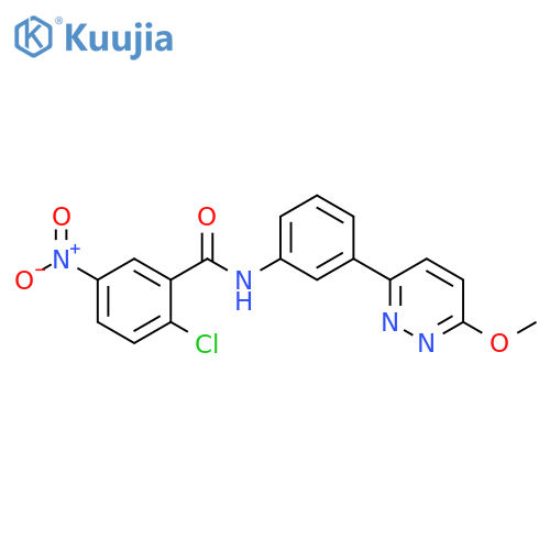 2-chloro-N-3-(6-methoxypyridazin-3-yl)phenyl-5-nitrobenzamide structure