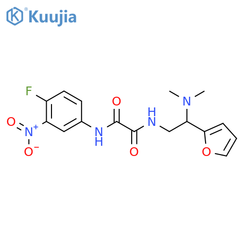 N-2-(dimethylamino)-2-(furan-2-yl)ethyl-N'-(4-fluoro-3-nitrophenyl)ethanediamide structure