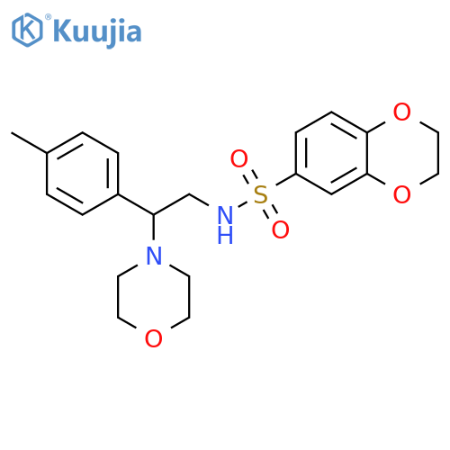 N-2-(4-methylphenyl)-2-(morpholin-4-yl)ethyl-2,3-dihydro-1,4-benzodioxine-6-sulfonamide structure