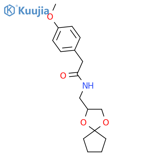 N-({1,4-dioxaspiro4.4nonan-2-yl}methyl)-2-(4-methoxyphenyl)acetamide structure