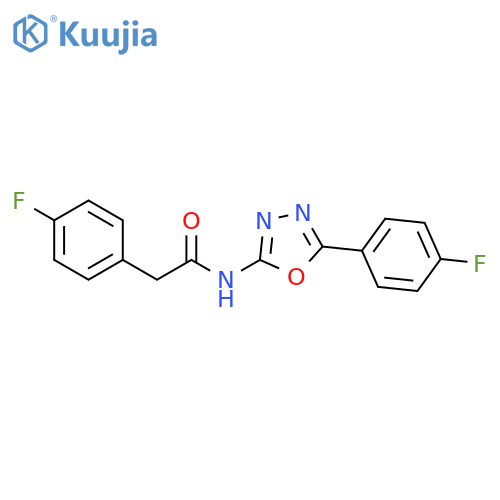 2-(4-fluorophenyl)-N-5-(4-fluorophenyl)-1,3,4-oxadiazol-2-ylacetamide structure