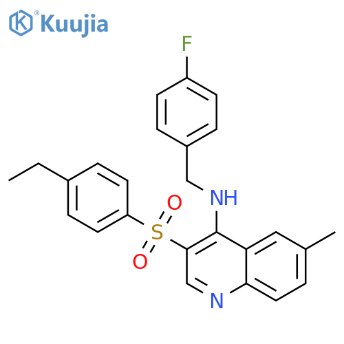 3-(4-ethylbenzenesulfonyl)-N-(4-fluorophenyl)methyl-6-methylquinolin-4-amine structure