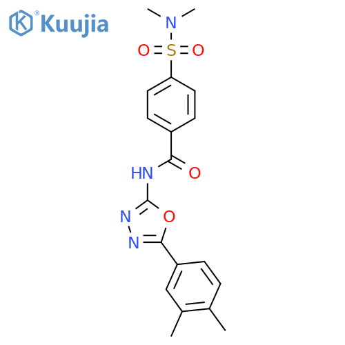 N-5-(3,4-dimethylphenyl)-1,3,4-oxadiazol-2-yl-4-(dimethylsulfamoyl)benzamide structure
