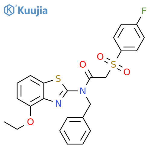N-benzyl-N-(4-ethoxy-1,3-benzothiazol-2-yl)-2-(4-fluorobenzenesulfonyl)acetamide structure