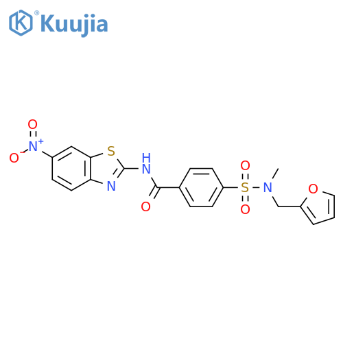 4-{(furan-2-yl)methyl(methyl)sulfamoyl}-N-(6-nitro-1,3-benzothiazol-2-yl)benzamide structure