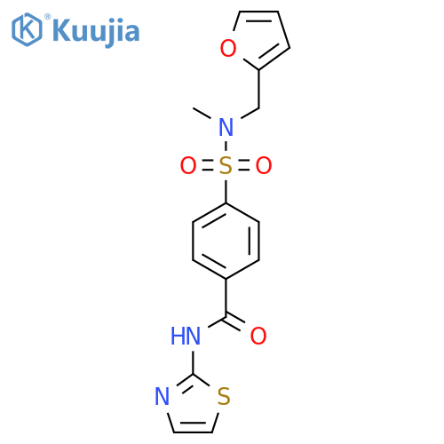 4-{(furan-2-yl)methyl(methyl)sulfamoyl}-N-(1,3-thiazol-2-yl)benzamide structure