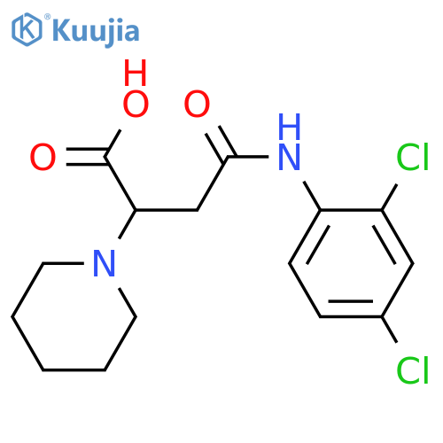 4-(2,4-dichloroanilino)-4-oxo-2-piperidin-1-ylbutanoic acid structure