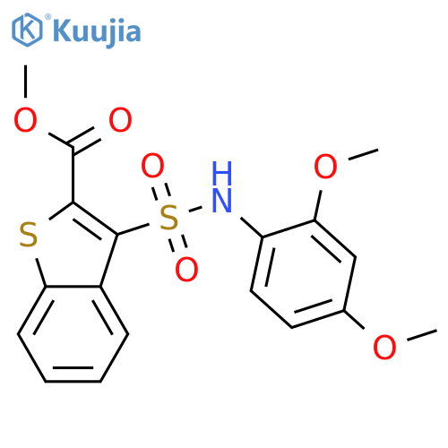 methyl 3-(2,4-dimethoxyphenyl)sulfamoyl-1-benzothiophene-2-carboxylate structure