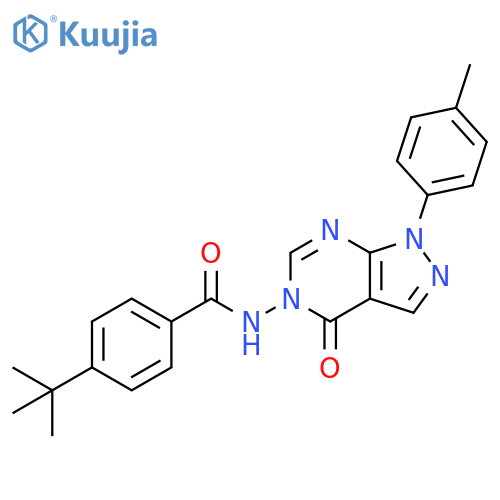 4-tert-butyl-N-1-(4-methylphenyl)-4-oxo-1H,4H,5H-pyrazolo3,4-dpyrimidin-5-ylbenzamide structure
