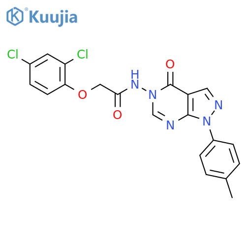 2-(2,4-dichlorophenoxy)-N-1-(4-methylphenyl)-4-oxo-1H,4H,5H-pyrazolo3,4-dpyrimidin-5-ylacetamide structure