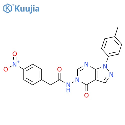 N-1-(4-methylphenyl)-4-oxo-1H,4H,5H-pyrazolo3,4-dpyrimidin-5-yl-2-(4-nitrophenyl)acetamide structure