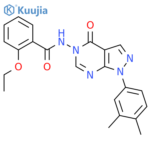 N-1-(3,4-dimethylphenyl)-4-oxo-1H,4H,5H-pyrazolo3,4-dpyrimidin-5-yl-2-ethoxybenzamide structure