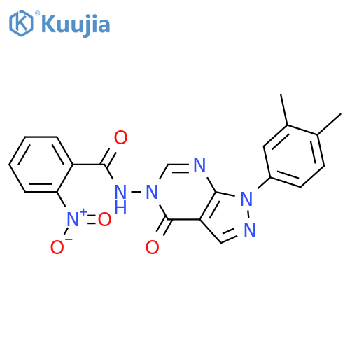 N-1-(3,4-dimethylphenyl)-4-oxo-1H,4H,5H-pyrazolo3,4-dpyrimidin-5-yl-2-nitrobenzamide structure
