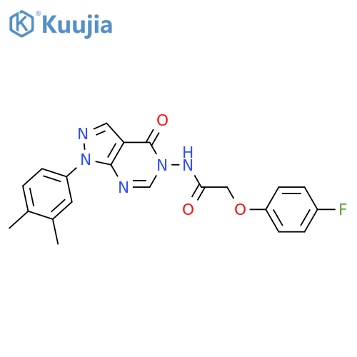 N-1-(3,4-dimethylphenyl)-4-oxo-1H,4H,5H-pyrazolo3,4-dpyrimidin-5-yl-2-(4-fluorophenoxy)acetamide structure