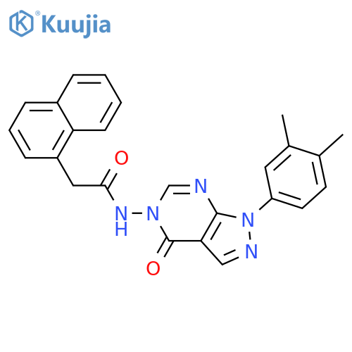 N-1-(3,4-dimethylphenyl)-4-oxo-1H,4H,5H-pyrazolo3,4-dpyrimidin-5-yl-2-(naphthalen-1-yl)acetamide structure