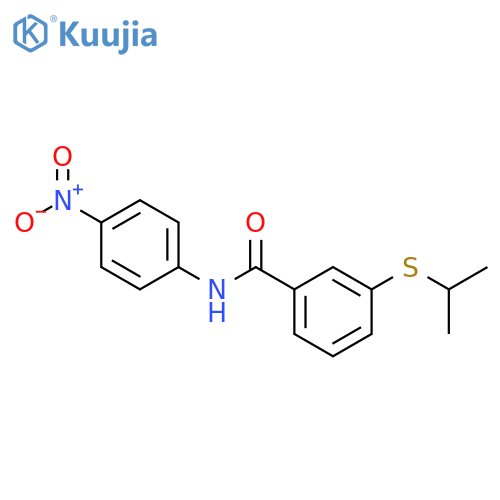N-(4-nitrophenyl)-3-(propan-2-ylsulfanyl)benzamide structure