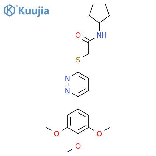 N-cyclopentyl-2-{6-(3,4,5-trimethoxyphenyl)pyridazin-3-ylsulfanyl}acetamide structure