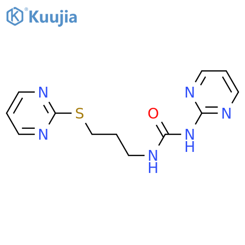 3-(pyrimidin-2-yl)-1-3-(pyrimidin-2-ylsulfanyl)propylurea structure