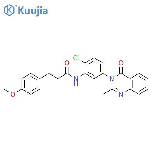 N-2-chloro-5-(2-methyl-4-oxo-3,4-dihydroquinazolin-3-yl)phenyl-3-(4-methoxyphenyl)propanamide structure