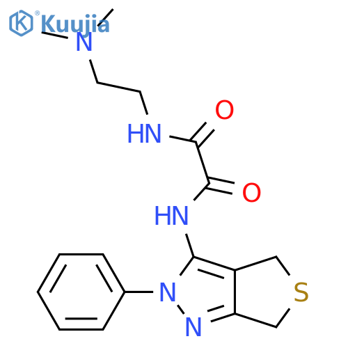 N-2-(dimethylamino)ethyl-N'-{2-phenyl-2H,4H,6H-thieno3,4-cpyrazol-3-yl}ethanediamide structure