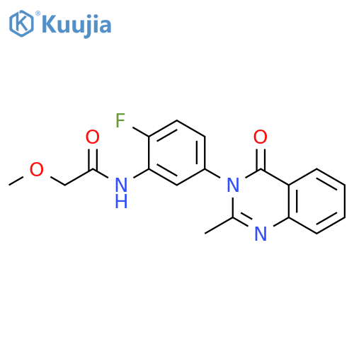 N-2-fluoro-5-(2-methyl-4-oxo-3,4-dihydroquinazolin-3-yl)phenyl-2-methoxyacetamide structure
