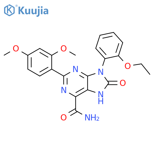 2-(2,4-dimethoxyphenyl)-9-(2-ethoxyphenyl)-8-oxo-8,9-dihydro-7H-purine-6-carboxamide structure