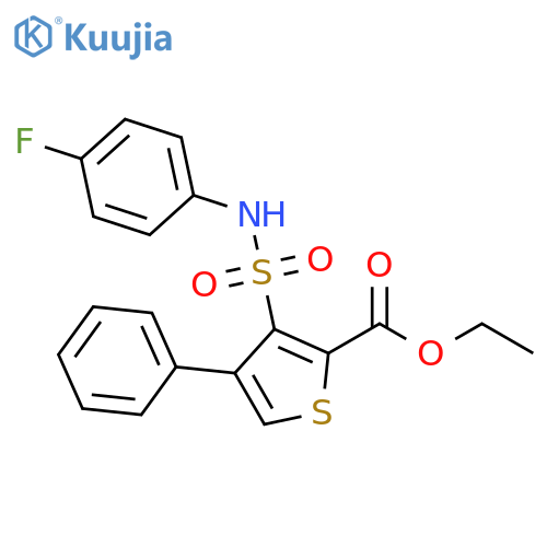 ethyl 3-(4-fluorophenyl)sulfamoyl-4-phenylthiophene-2-carboxylate structure