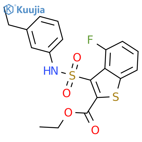 ethyl 3-(3-ethylphenyl)sulfamoyl-4-fluoro-1-benzothiophene-2-carboxylate structure