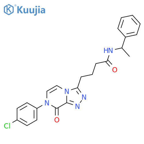 4-7-(4-chlorophenyl)-8-oxo-7H,8H-1,2,4triazolo4,3-apyrazin-3-yl-N-(1-phenylethyl)butanamide structure