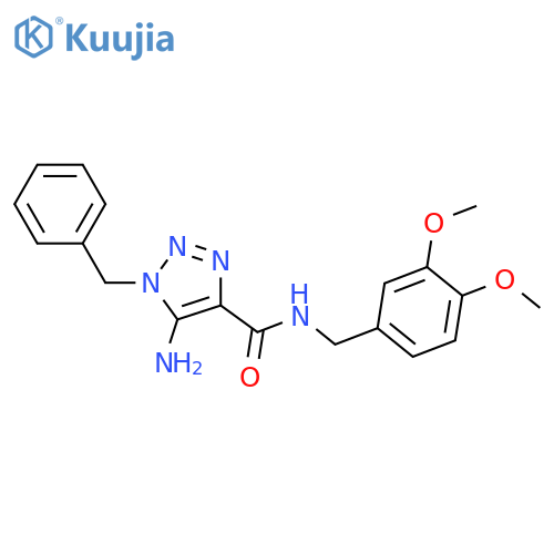 5-amino-1-benzyl-N-(3,4-dimethoxyphenyl)methyl-1H-1,2,3-triazole-4-carboxamide structure