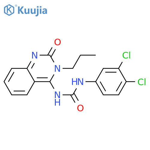 1-(3,4-dichlorophenyl)-3-(4E)-2-oxo-3-propyl-1,2,3,4-tetrahydroquinazolin-4-ylideneurea structure