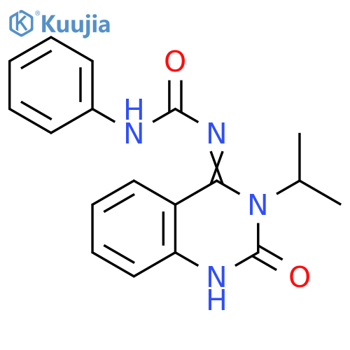 3-(4E)-2-oxo-3-(propan-2-yl)-1,2,3,4-tetrahydroquinazolin-4-ylidene-1-phenylurea structure