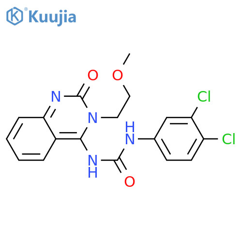 1-(3,4-dichlorophenyl)-3-(4E)-3-(2-methoxyethyl)-2-oxo-1,2,3,4-tetrahydroquinazolin-4-ylideneurea structure