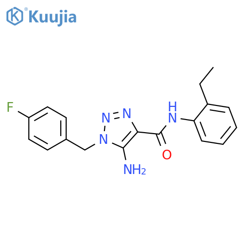 5-amino-N-(2-ethylphenyl)-1-(4-fluorophenyl)methyl-1H-1,2,3-triazole-4-carboxamide structure