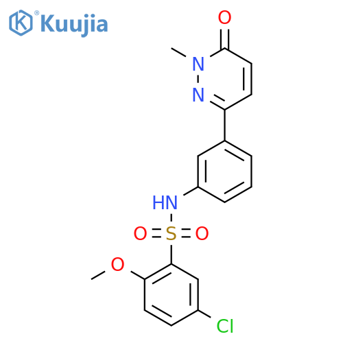 5-chloro-2-methoxy-N-3-(1-methyl-6-oxo-1,6-dihydropyridazin-3-yl)phenylbenzene-1-sulfonamide structure