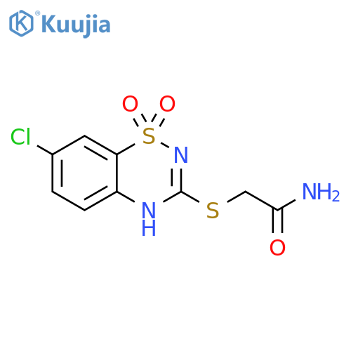 2-(7-chloro-1,1-dioxo-4H-1lambda6,2,4-benzothiadiazin-3-yl)sulfanylacetamide structure