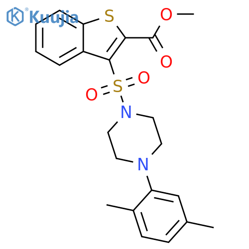 methyl 3-{4-(2,5-dimethylphenyl)piperazin-1-ylsulfonyl}-1-benzothiophene-2-carboxylate structure